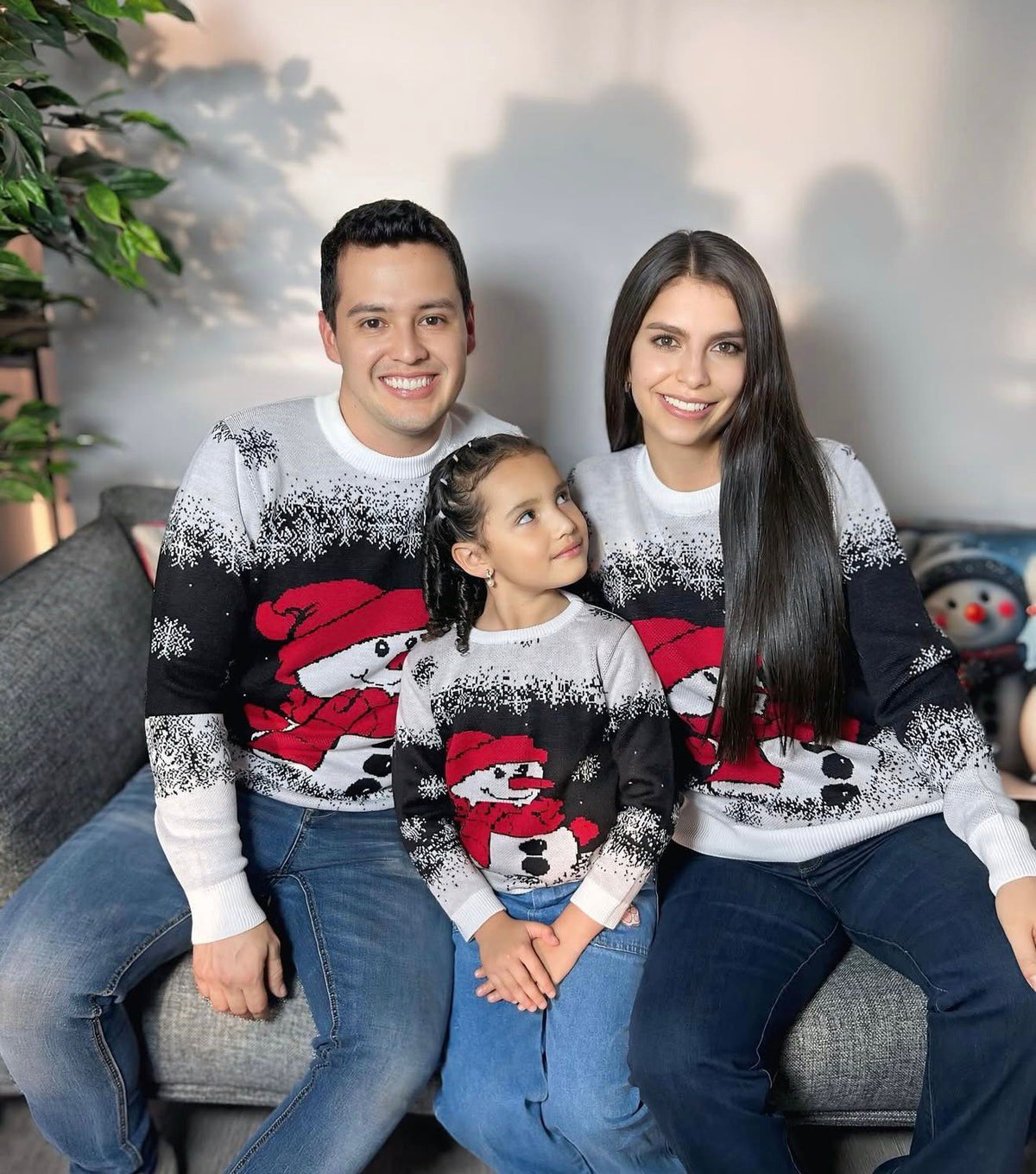 Saco Navideño Tejido Blanco y Negro Diseño Muñeco de Nieve | Soulan Store