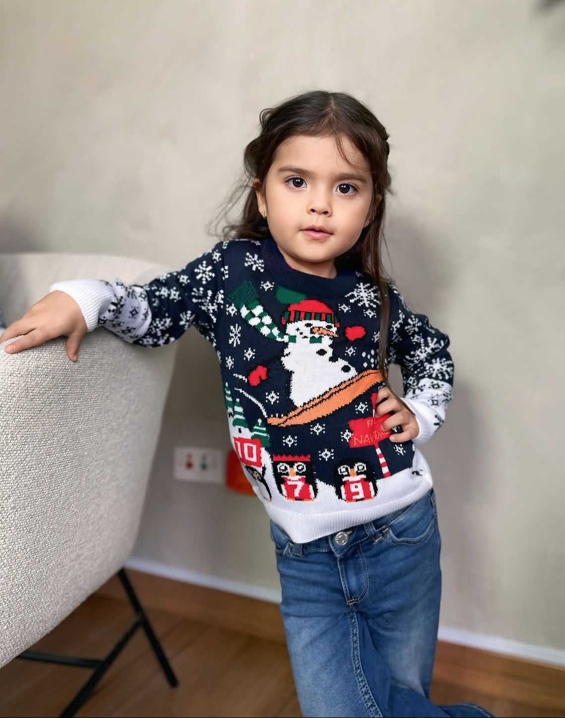 Saco Navideño Tejido Rojo y Blanco Diseño Monoesquí | Soulan Store