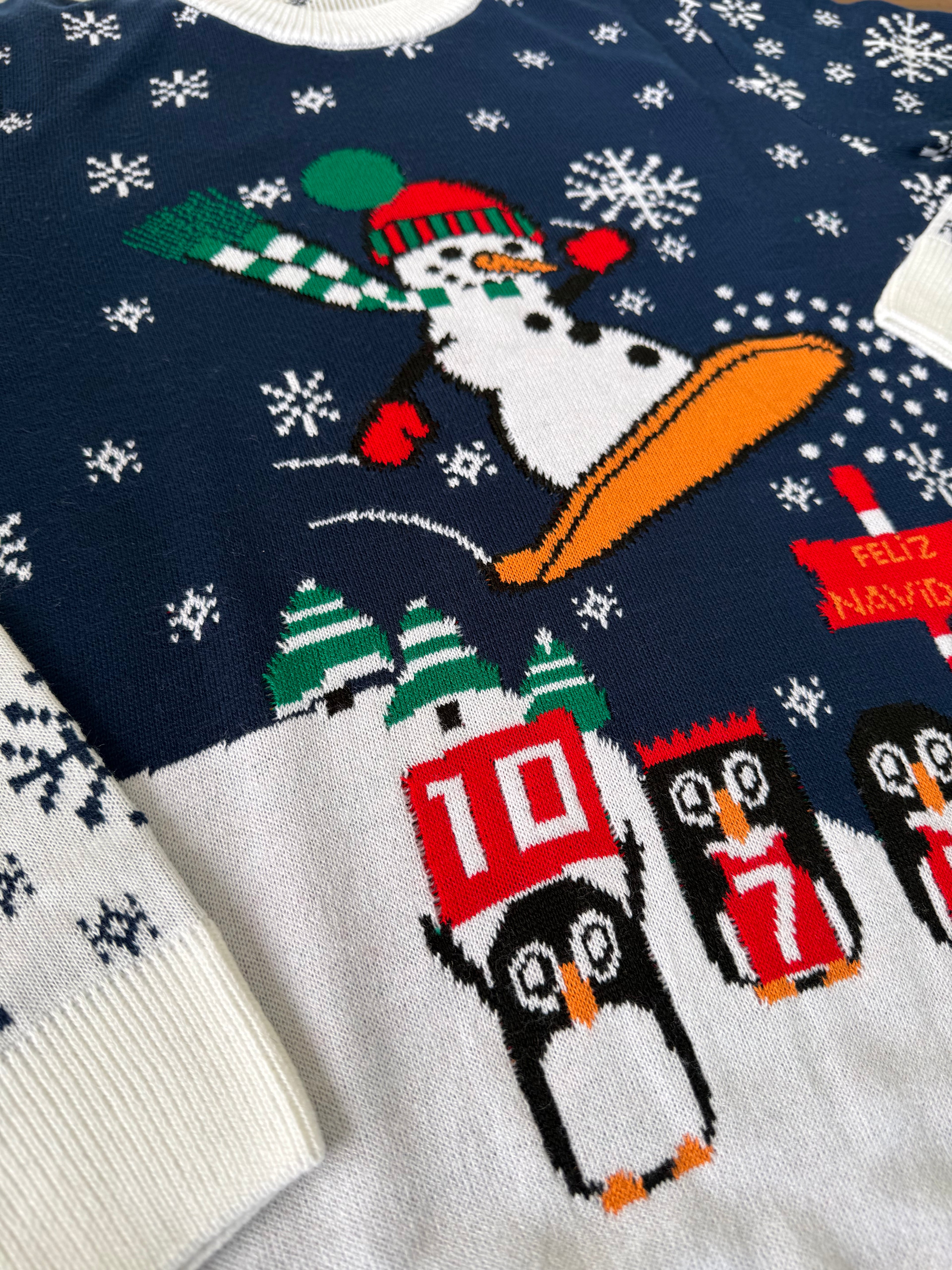 Saco Navideño Tejido Rojo y Blanco Diseño Monoesquí | Soulan Store