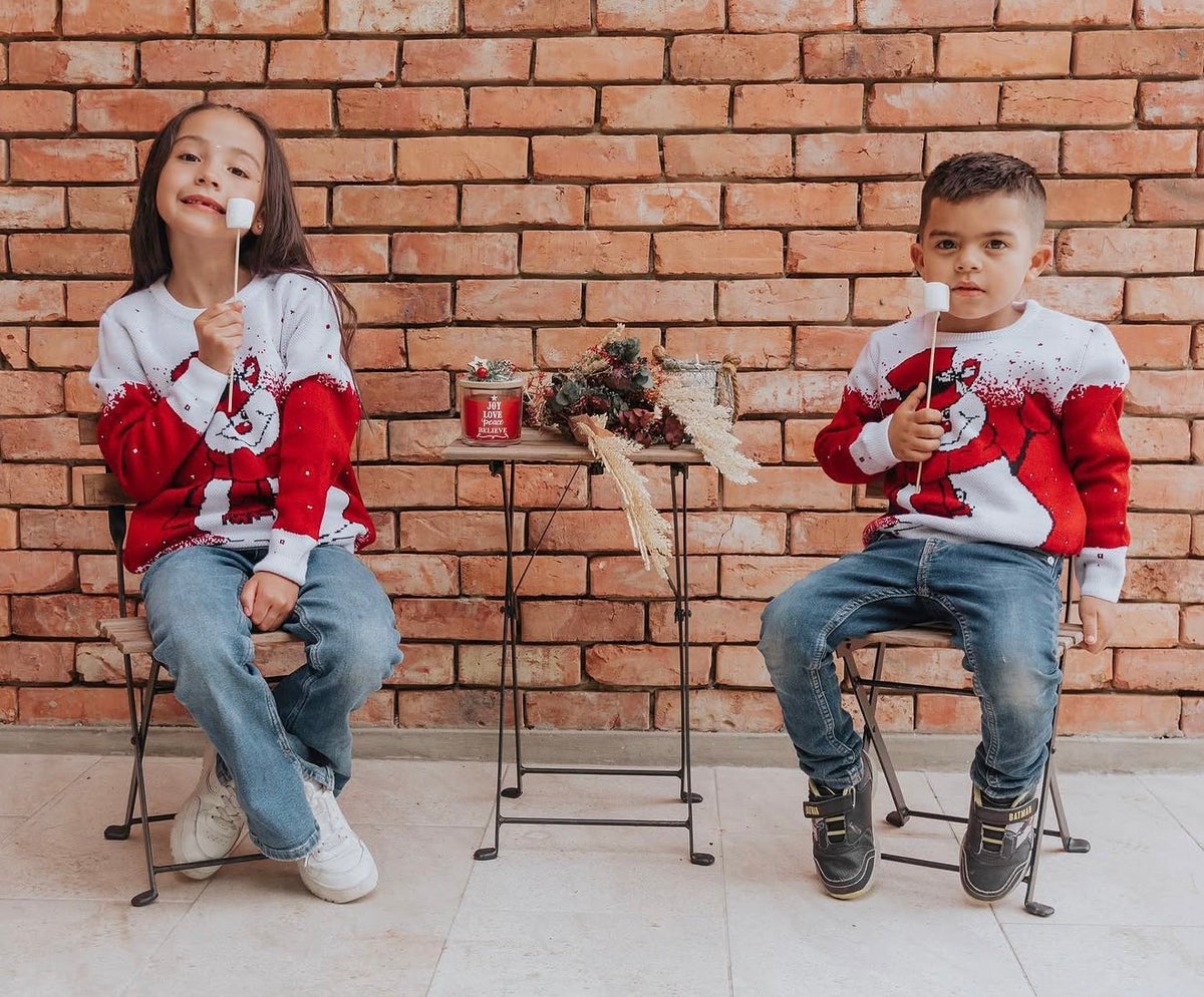 Saco Navideño Tejido Blanco y Rojo Diseño Muñeco de Nieve Frosty | Soulan Store