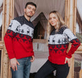 Saco Navideño Tejido Azul, Blanco y Rojo Diseño Clásico Tricolor | Soulan Store