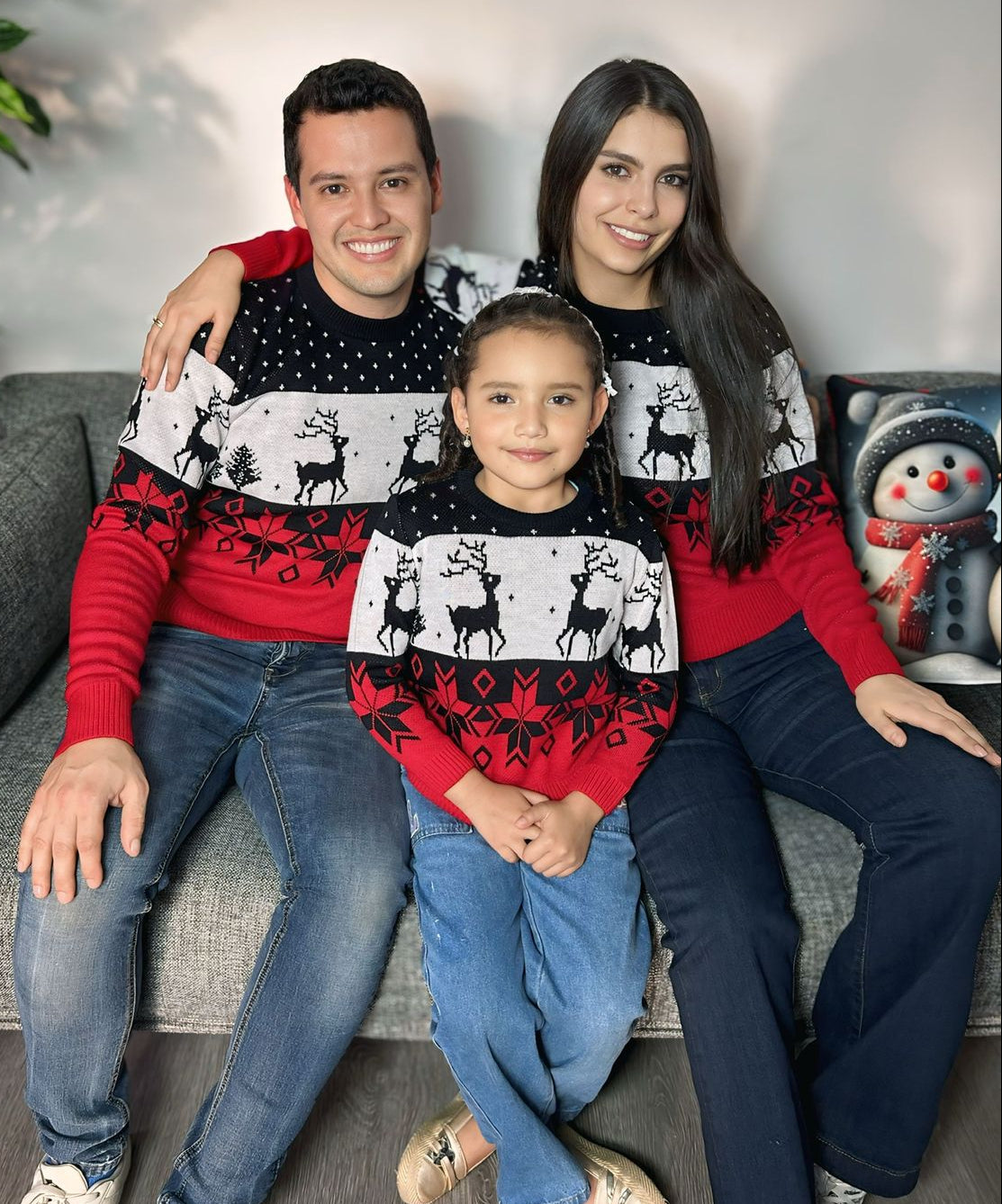 Saco Navideño Tejido Azul, Blanco y Rojo Diseño Clásico Tricolor | Soulan Store